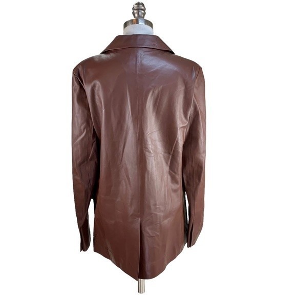 NWT Zeynep Arcay Seventies Brown Blazer Lamb Leather Jacket 10 - Picture 3 of 11
